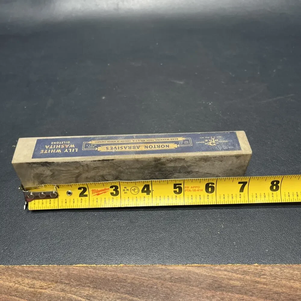 Lily White Washita Norton Abrasives Stone Sharpening Oilstone Vintage Whetstone